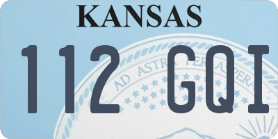 KS license plate 112GQI