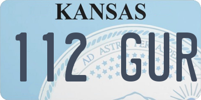 KS license plate 112GUR