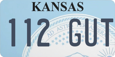 KS license plate 112GUT