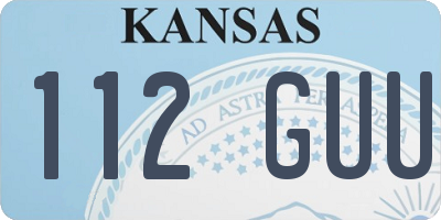 KS license plate 112GUU