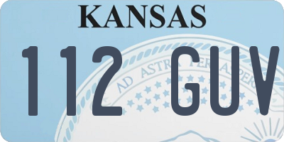 KS license plate 112GUV