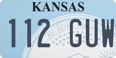 KS license plate 112GUW