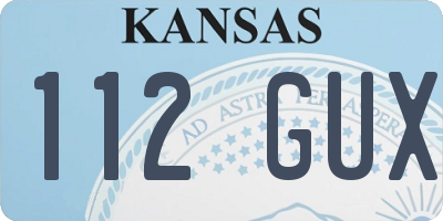 KS license plate 112GUX