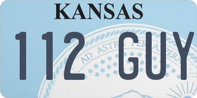 KS license plate 112GUY