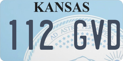 KS license plate 112GVD