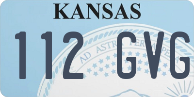 KS license plate 112GVG