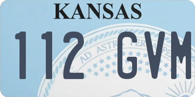 KS license plate 112GVM