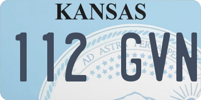 KS license plate 112GVN