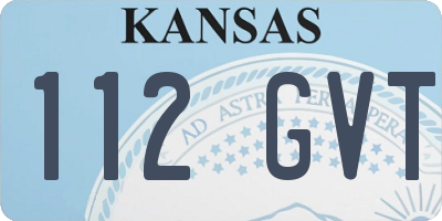 KS license plate 112GVT