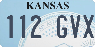 KS license plate 112GVX