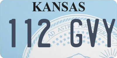 KS license plate 112GVY