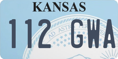 KS license plate 112GWA