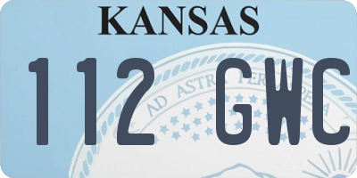 KS license plate 112GWC