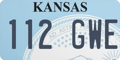 KS license plate 112GWE