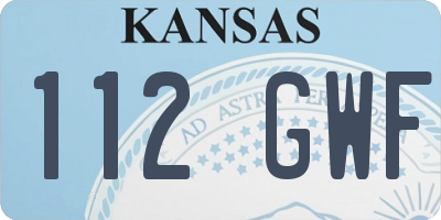KS license plate 112GWF