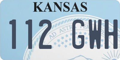 KS license plate 112GWH