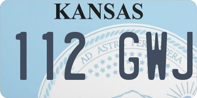 KS license plate 112GWJ