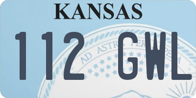 KS license plate 112GWL