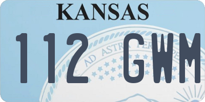KS license plate 112GWM