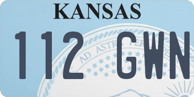KS license plate 112GWN