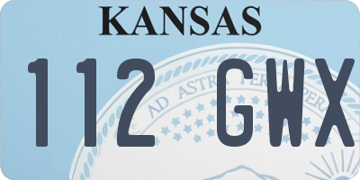 KS license plate 112GWX
