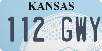 KS license plate 112GWY