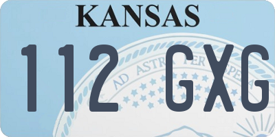 KS license plate 112GXG
