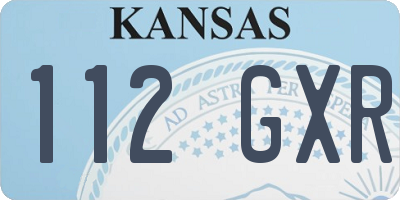 KS license plate 112GXR