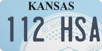 KS license plate 112HSA