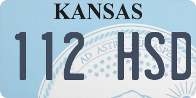 KS license plate 112HSD