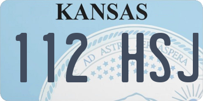 KS license plate 112HSJ