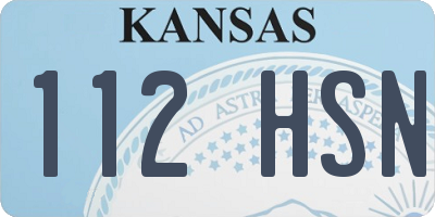 KS license plate 112HSN