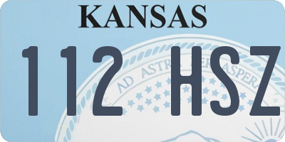 KS license plate 112HSZ