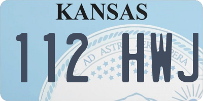 KS license plate 112HWJ