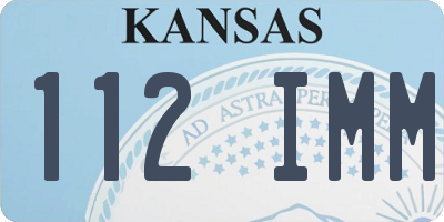 KS license plate 112IMM