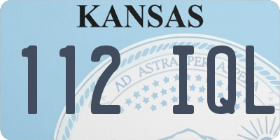KS license plate 112IQL