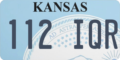 KS license plate 112IQR