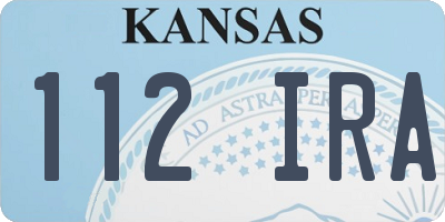 KS license plate 112IRA
