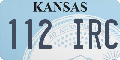 KS license plate 112IRC