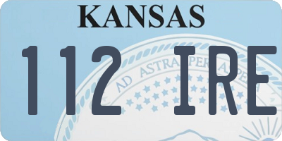 KS license plate 112IRE