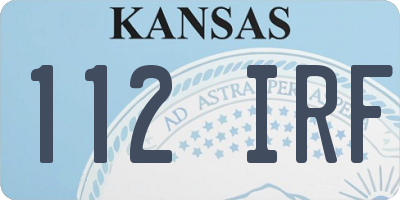 KS license plate 112IRF