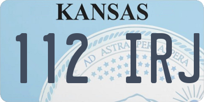 KS license plate 112IRJ