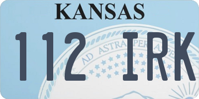 KS license plate 112IRK