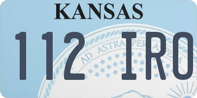 KS license plate 112IRO