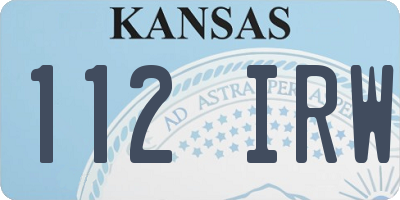KS license plate 112IRW