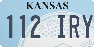 KS license plate 112IRY