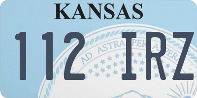 KS license plate 112IRZ