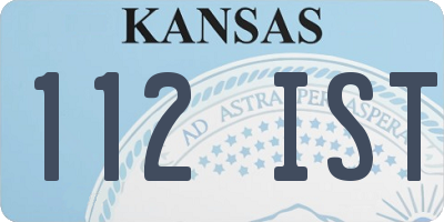 KS license plate 112IST