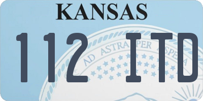 KS license plate 112ITD
