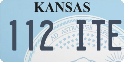 KS license plate 112ITE